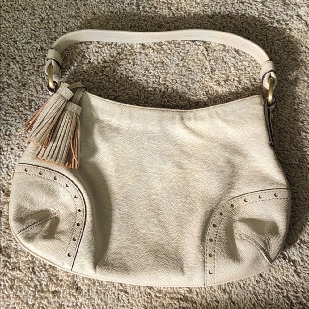 Cream pebbles leather Talbots leather purse